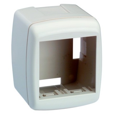 IP20 2 modules small outdoor box, white