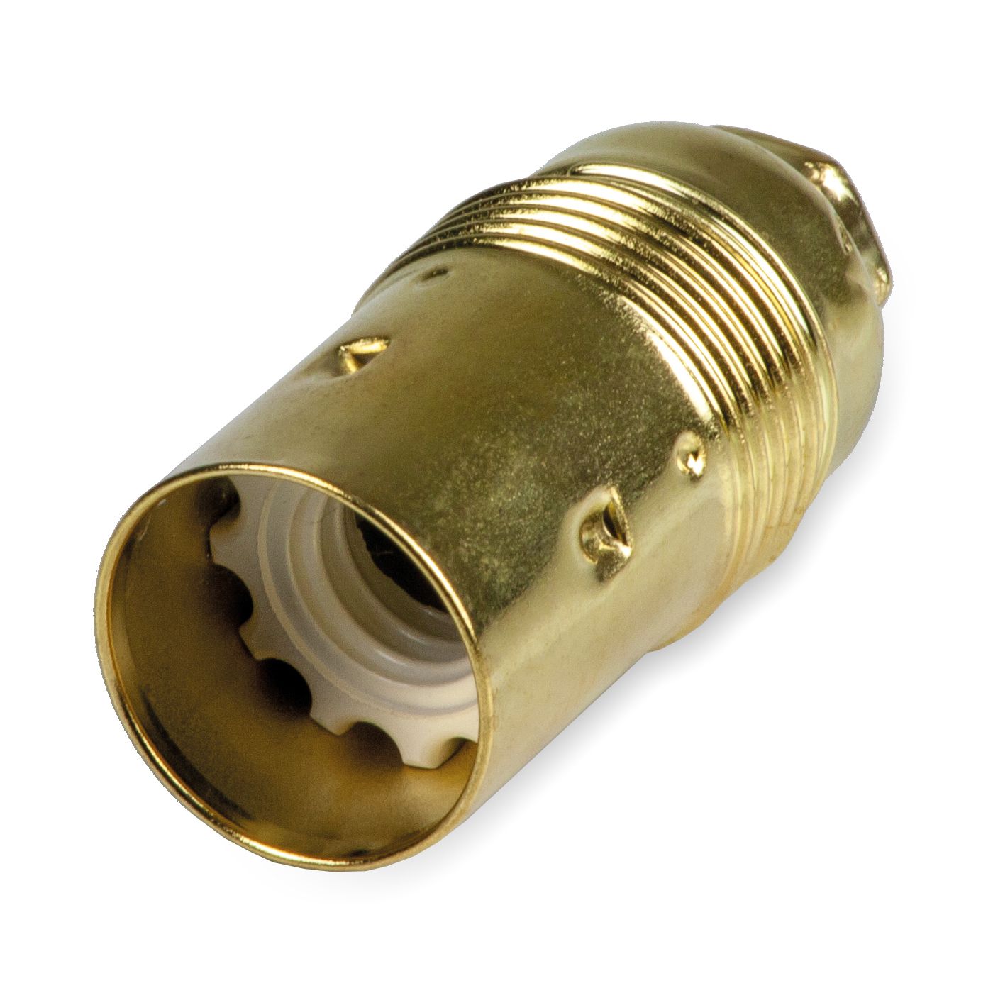 Portalamp. E14 Metallo Ottonato Liscio