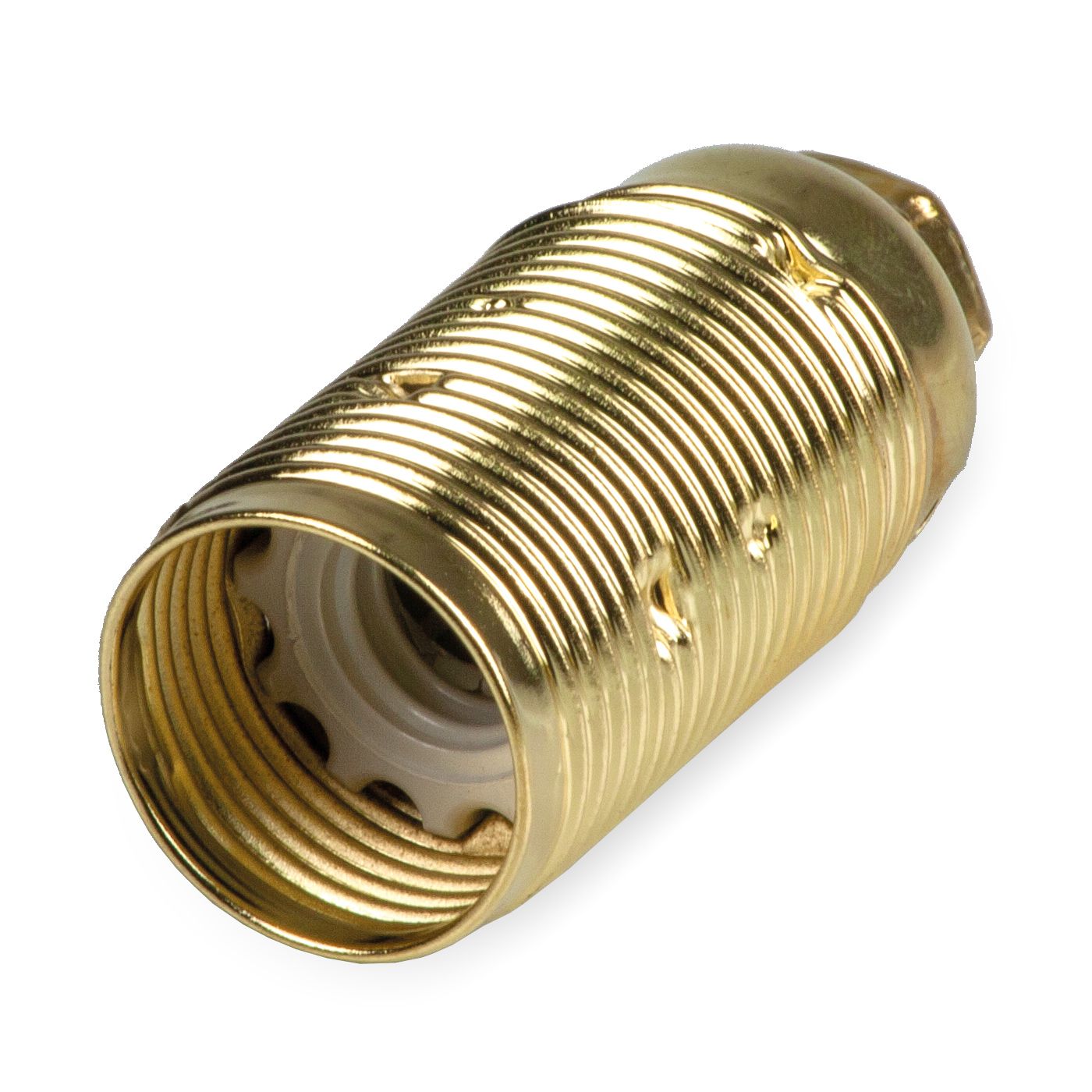 Portalam.E14 Metallo Ottonato Filettato