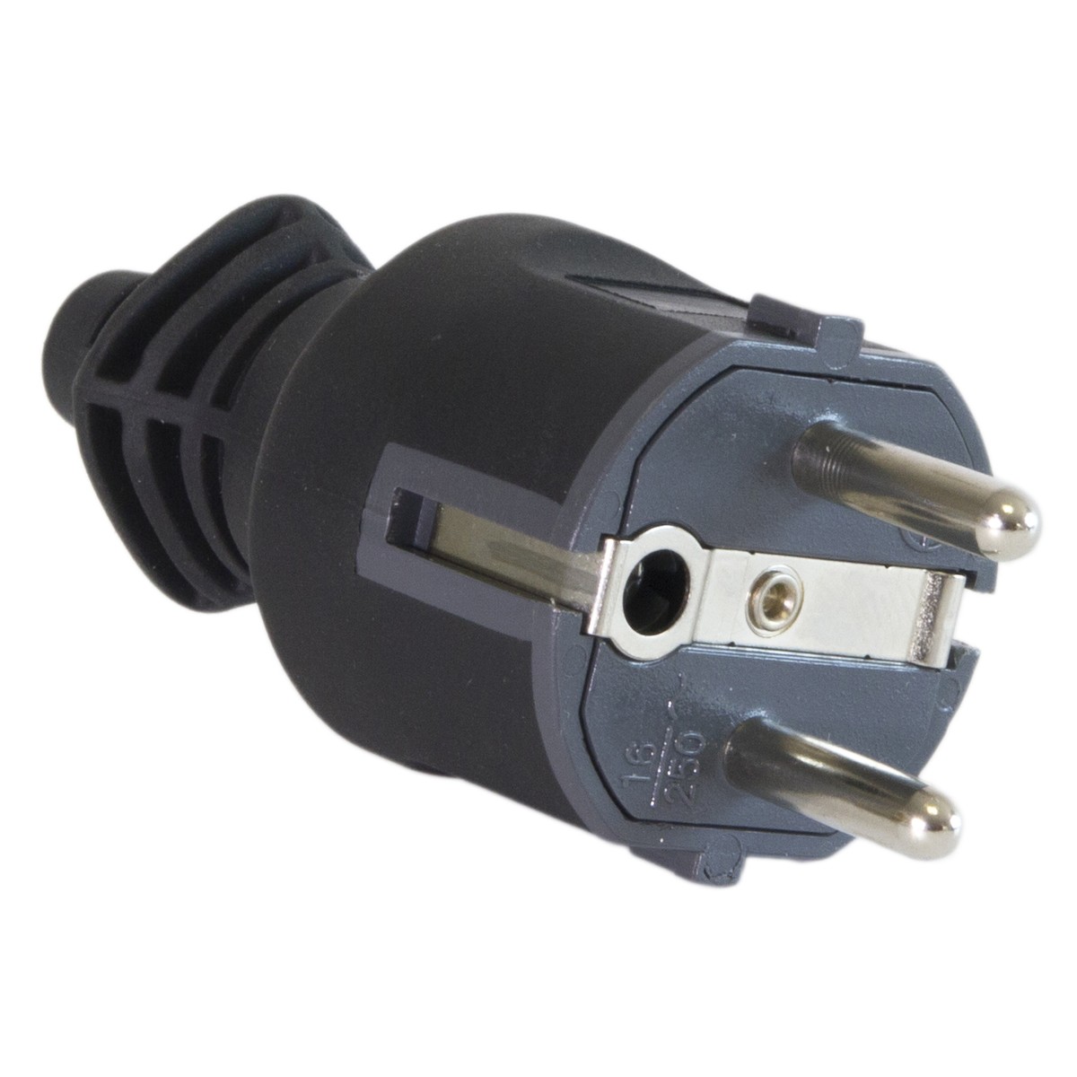 Spina S31 Schuko 16A IP40 Nera in Gomma