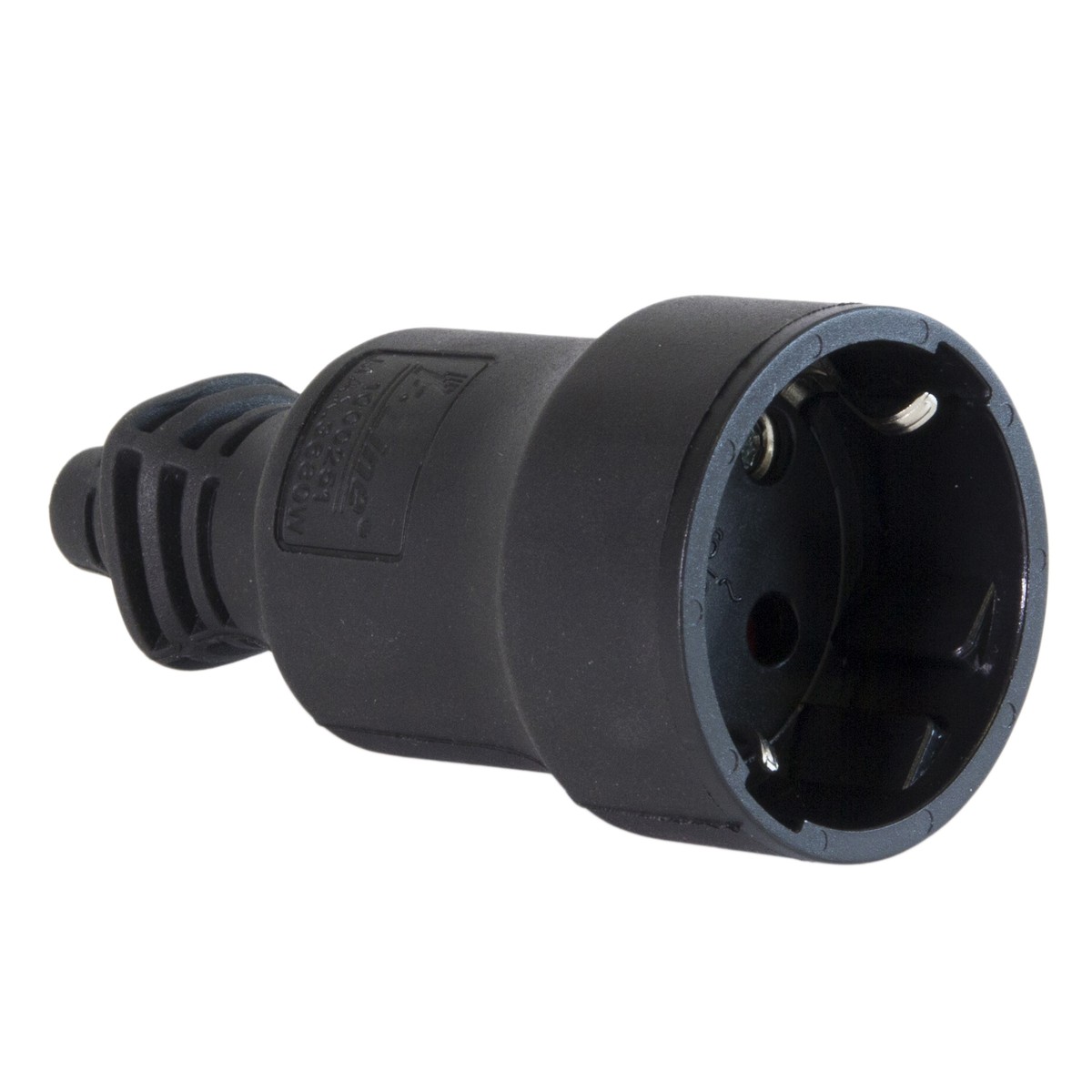 Presa IP40 Schuko 16A Nera in Gomma