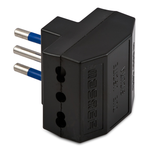 Adaptador Doble 10A 2P+T Negro