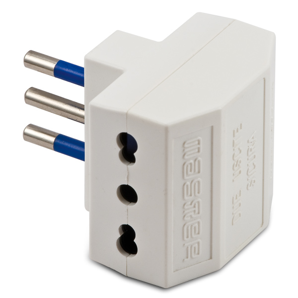 Adaptador Doble 10A 2P+T Blanco