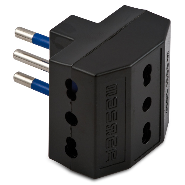 Adaptador Triple 10A 2P+T Negro