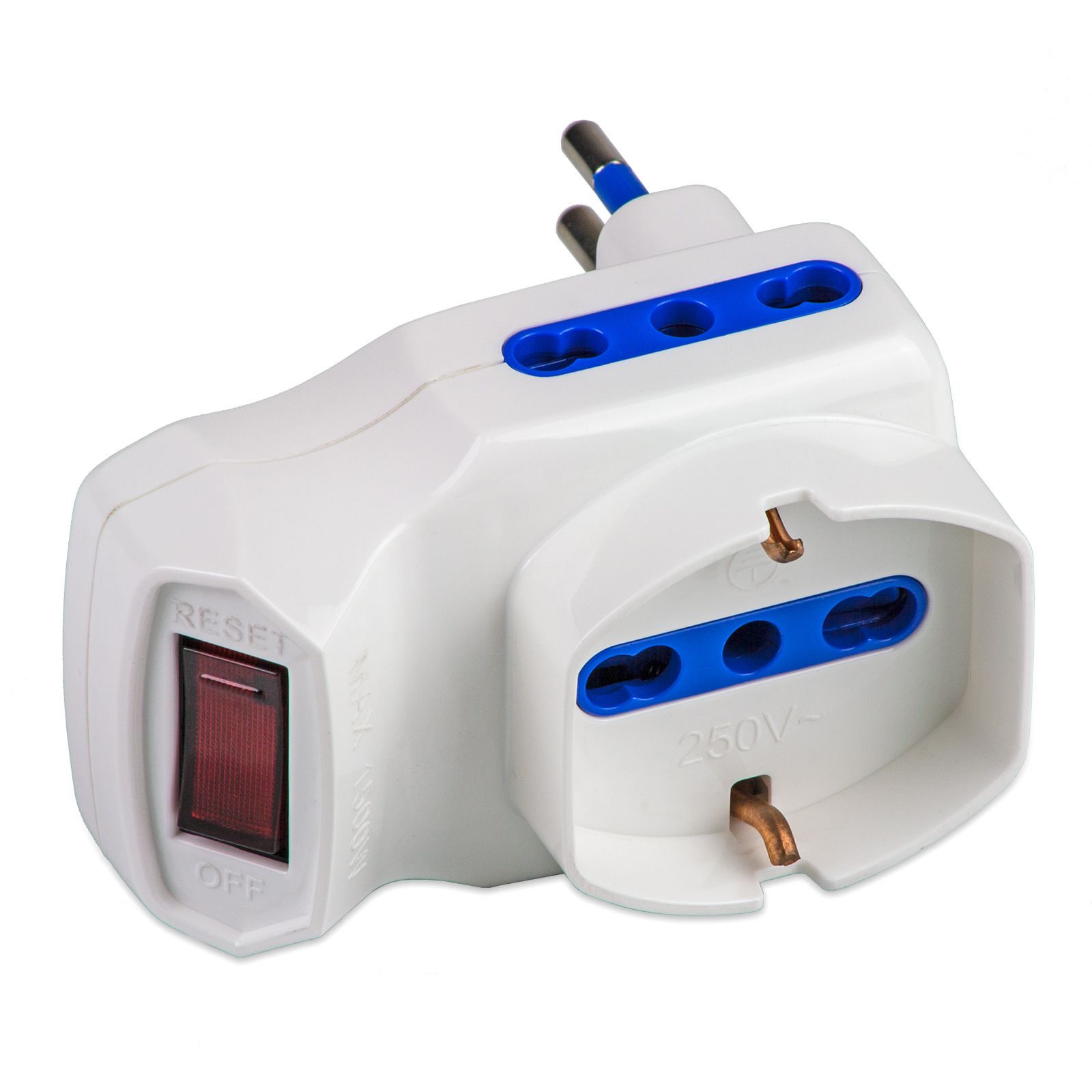 Adaptador 10A 2P+T P17/11+P40 Blanco