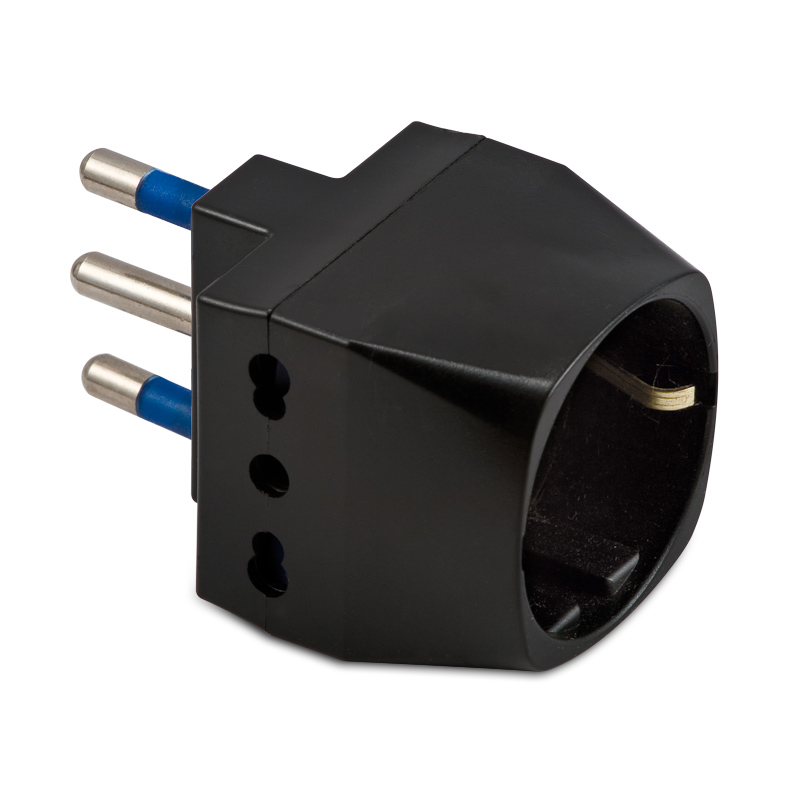 Adaptador Triple-Schuko 16A 2P+T Negro