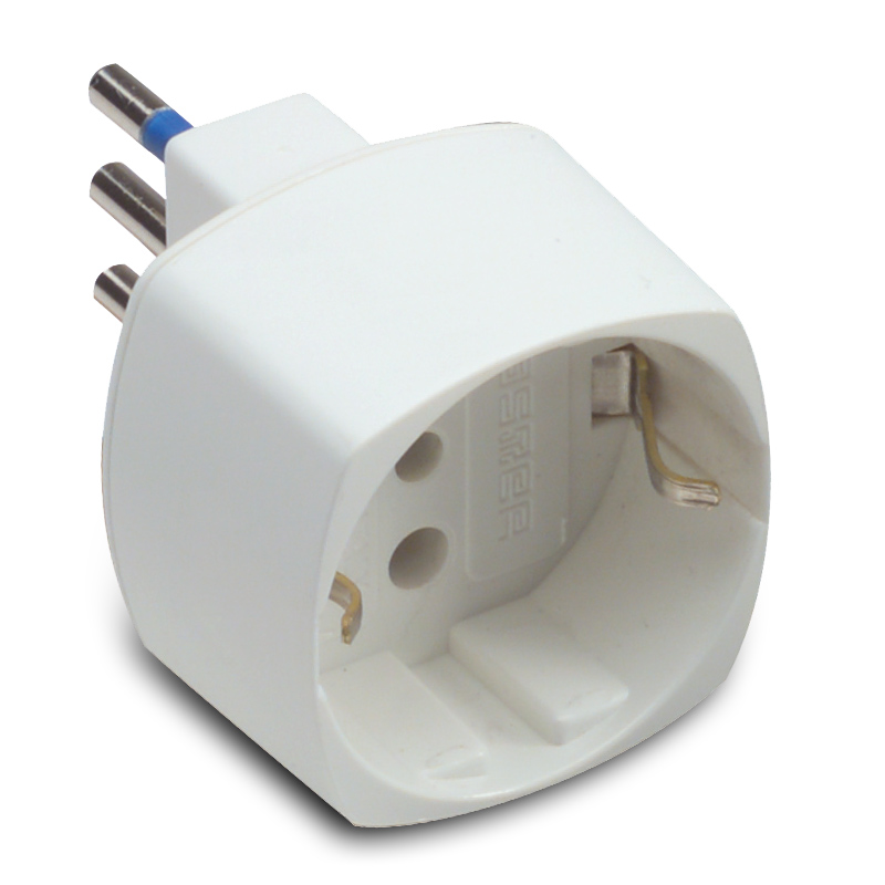 Adaptador Triple-Schuko 10A 2P+T Blanco