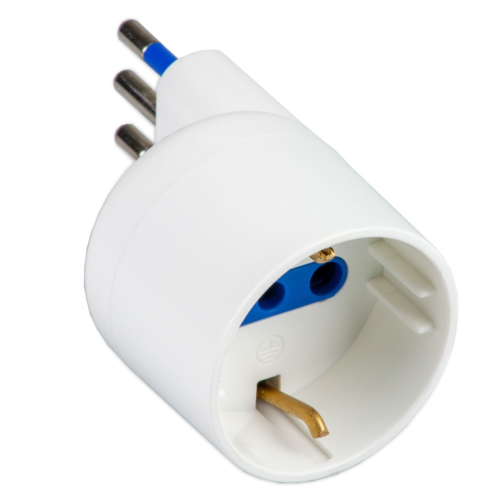 Adaptador Schuko 10A 2P+T Blanco