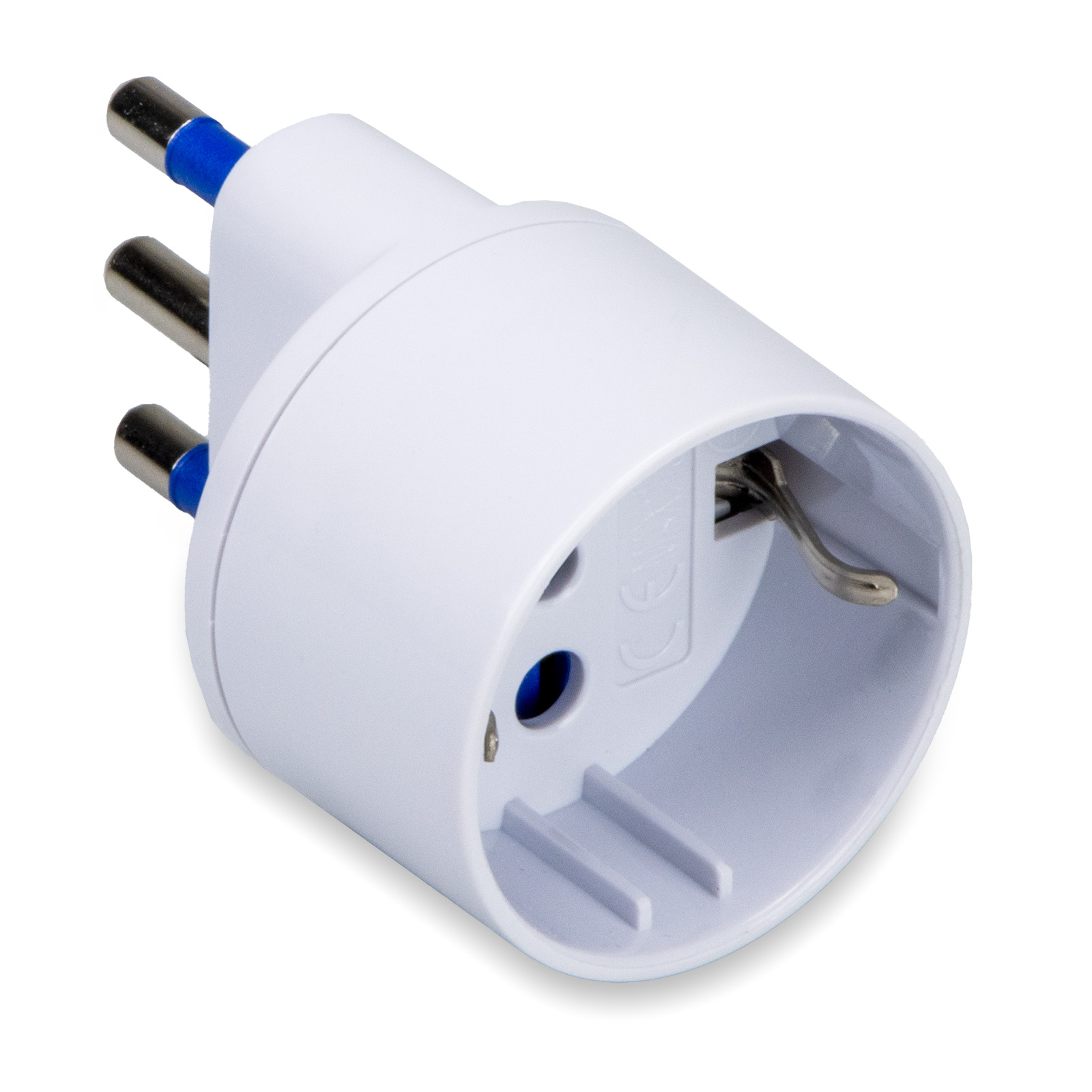 Adatt.Schuko 16A 2P+T Bianco c.Sicurezza