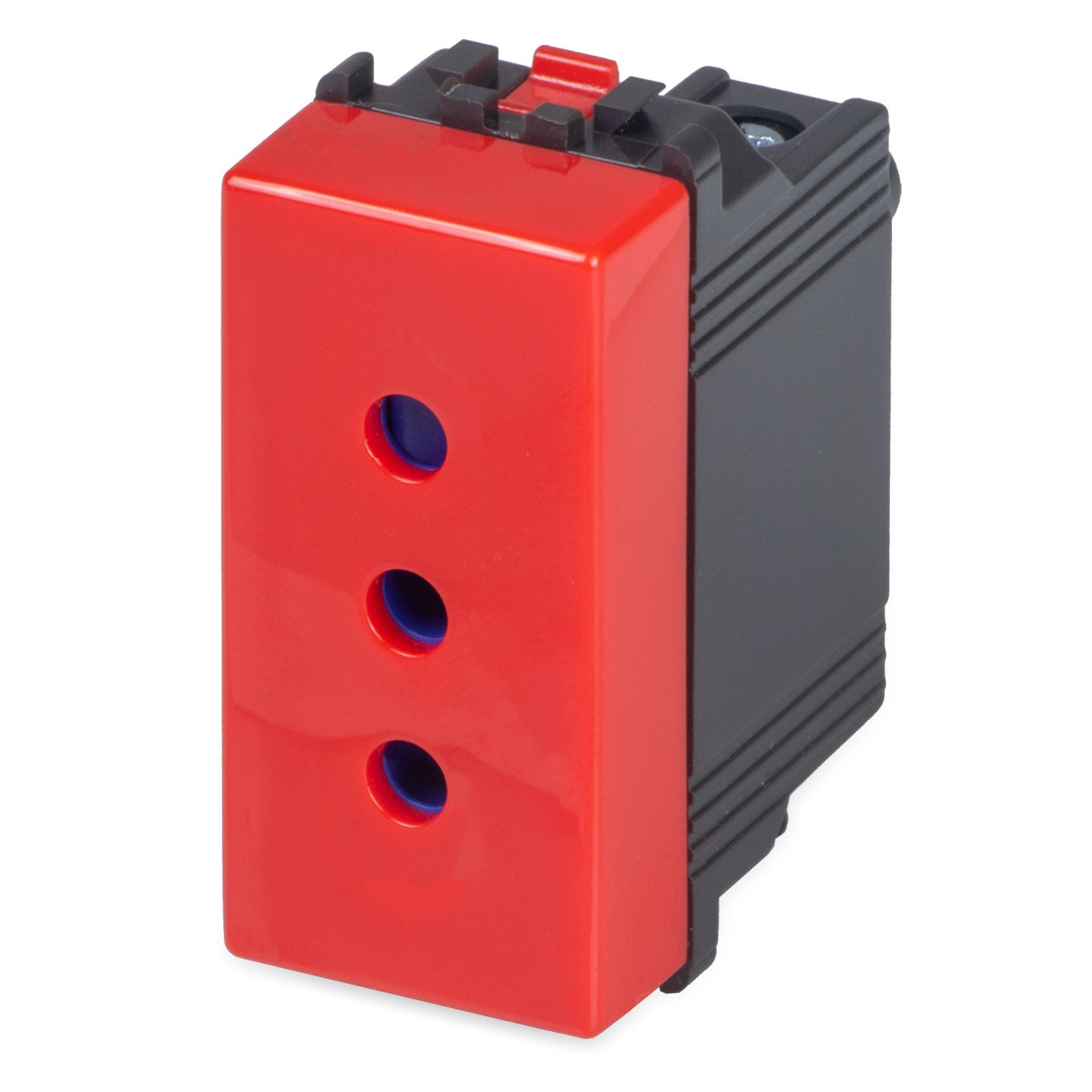 MIX Prise 2P+T central 10A, rouge
