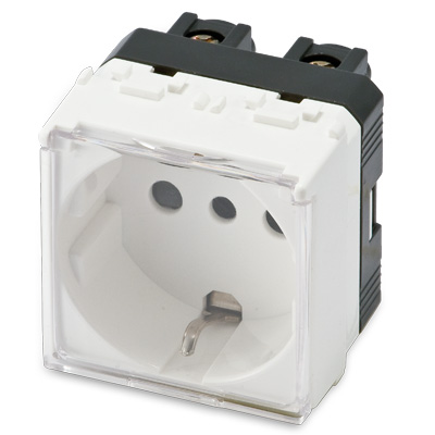 Prise Schuko 2P+T 16A avec fenêtre