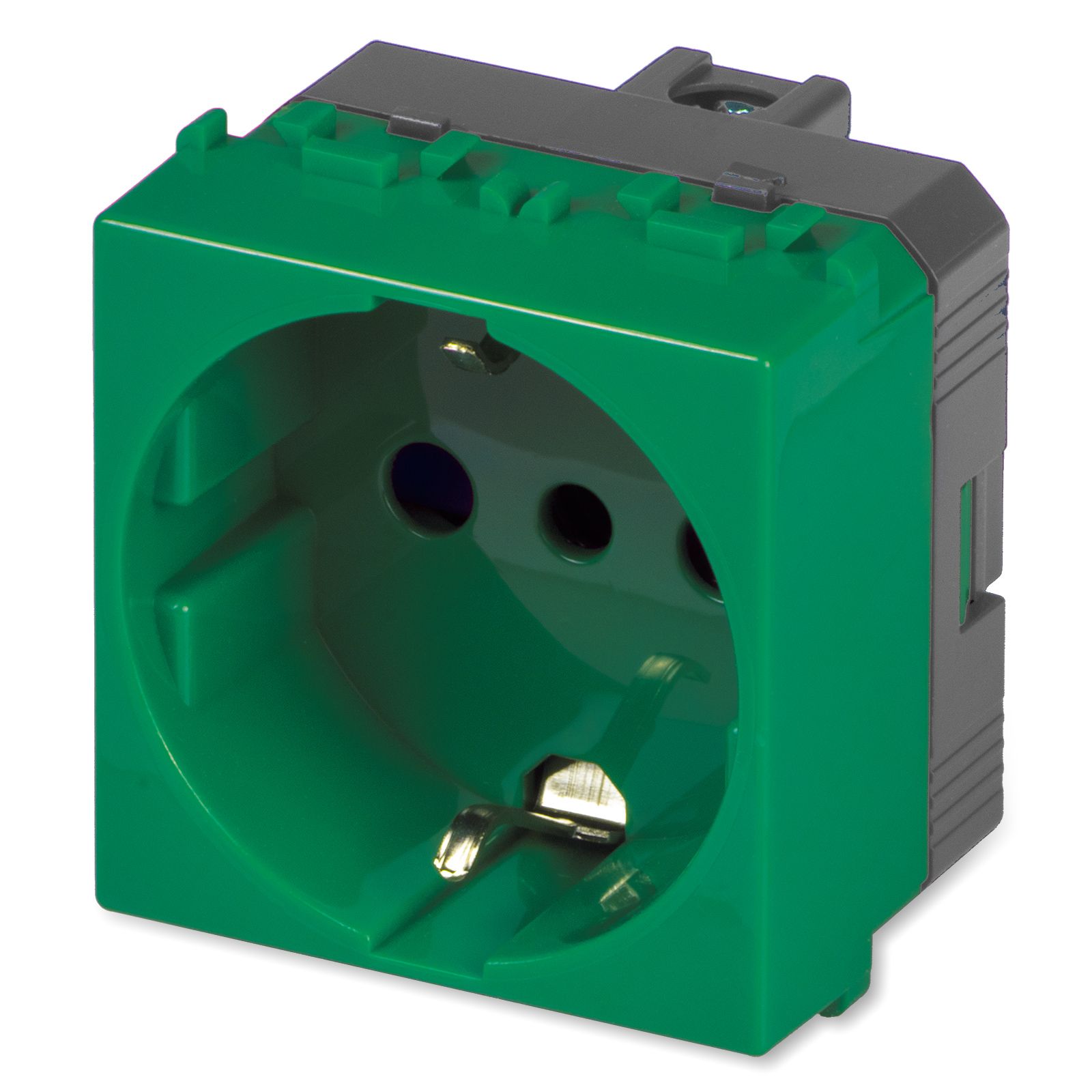 Prise Schuko 2P+T 16A Vert