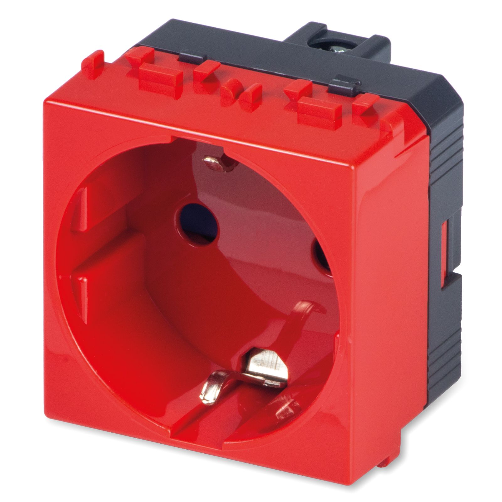 Prise Schuko 2P+T 16A ROUGE