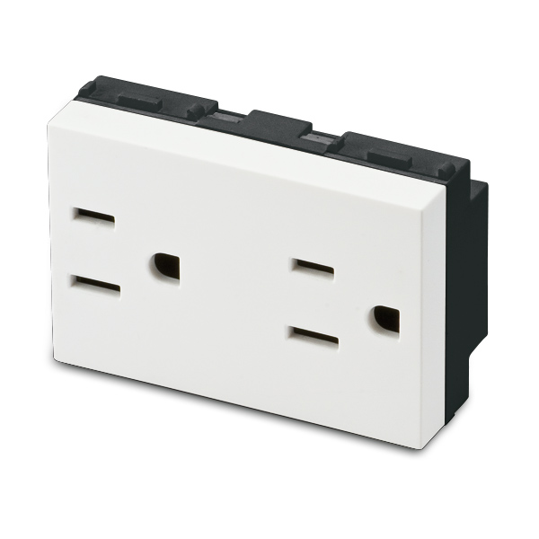 Presa 2P+T 15A AMERIC. DOPPIA ANTIBACT