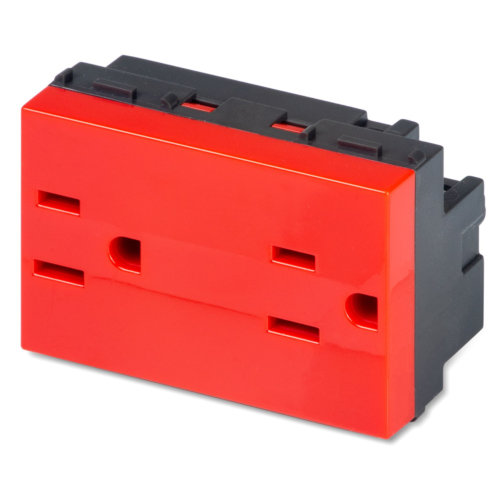 MIX 2 Prese 2P+T 15A AMERIC.ROSSO