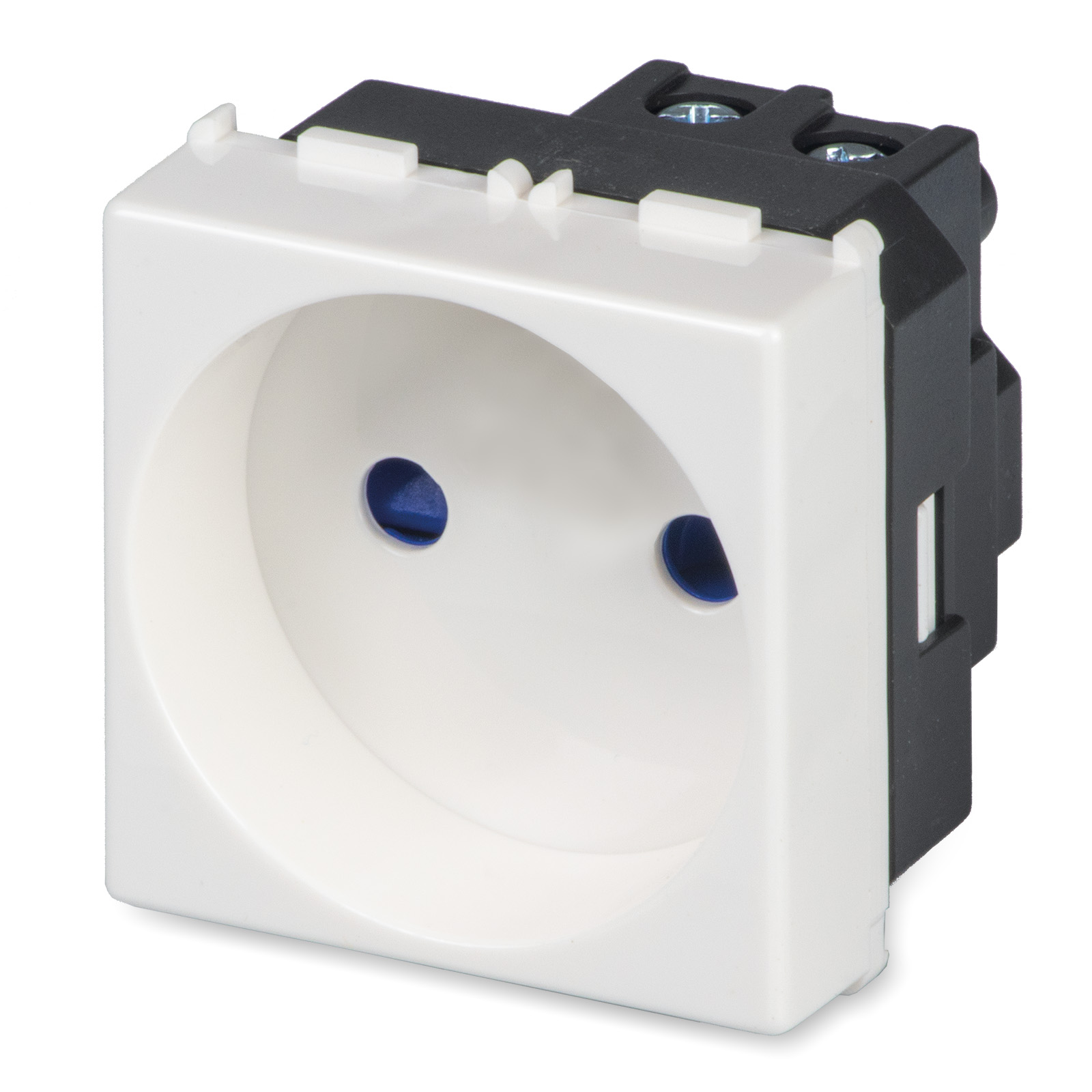 16A UNEL socket,2P w/saf.device