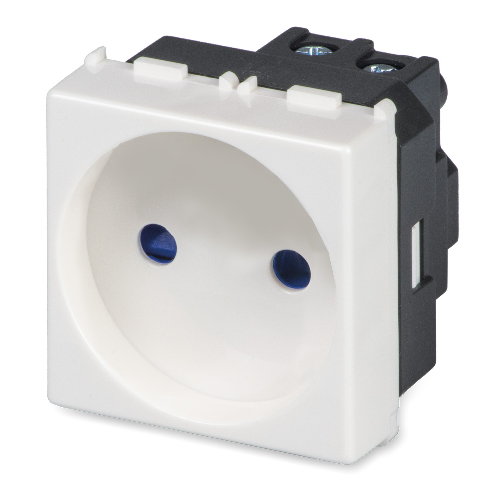 16A UNEL socket,2P w/saf.device