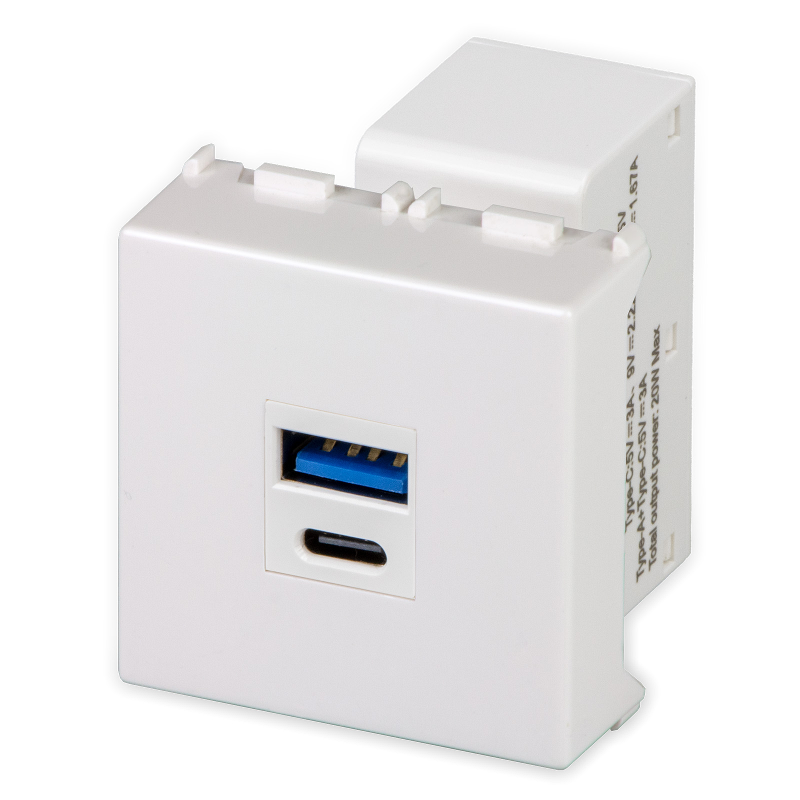 USB A+C power supply 100/240V~