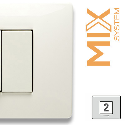 MIX Placca 2 Posti BIANCO ASPEN