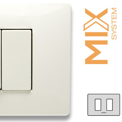 MIX Placca 2 Posti BIANCO ASPEN