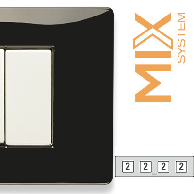 MIX Placca 2+2+2+2 Posti NERO PANTHER