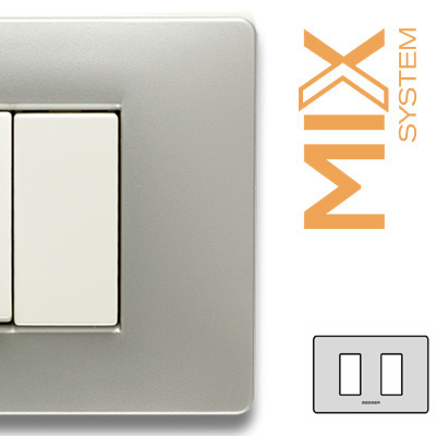 MIX Placca 2 Posti GREY MOON