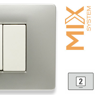 MIX Placca 2 P. Centrali GREY MOON