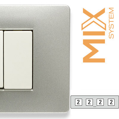 MIX Placca 2+2+2+2 Posti ALUMINIUM