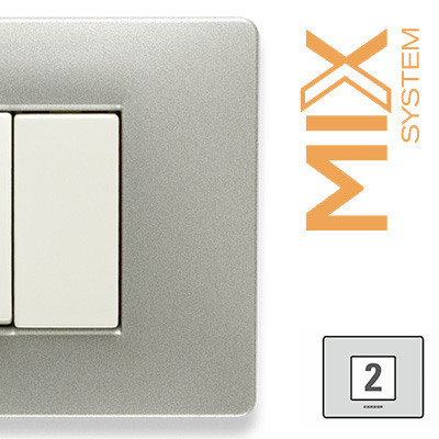MIX Placca 2 Posti ALUMINIUM