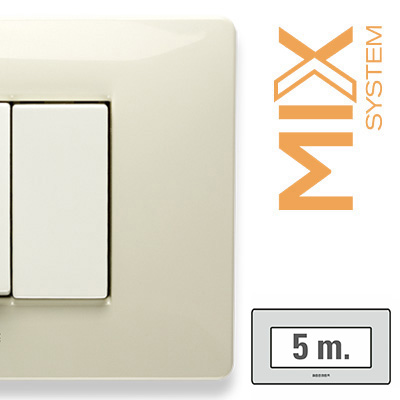 MIX Placca 5 Posti  BIANCO SAFARI