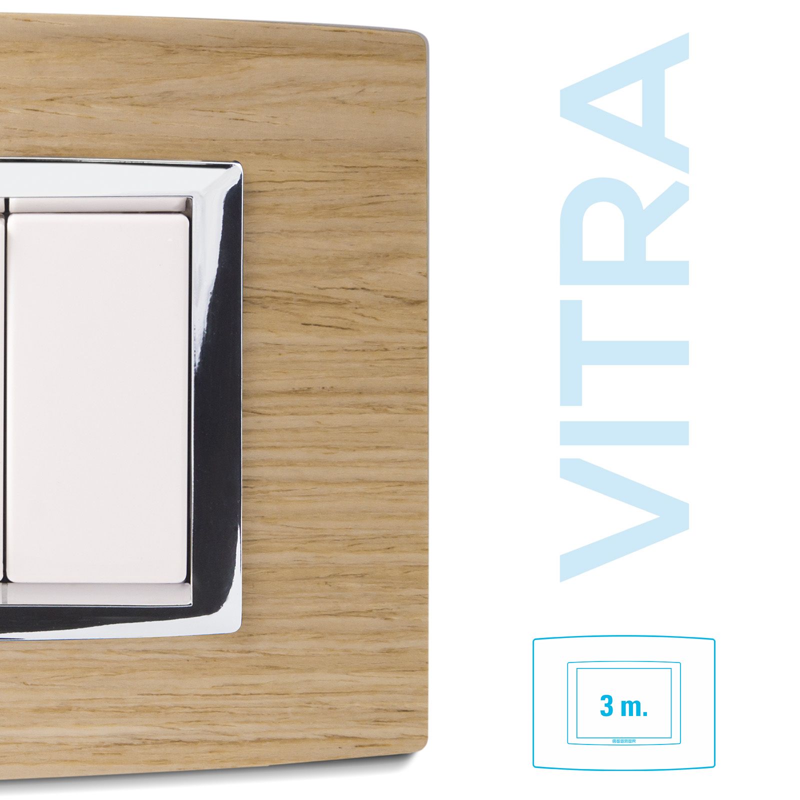 Placca LEGNO ROVERE SBIANCATO 3P.