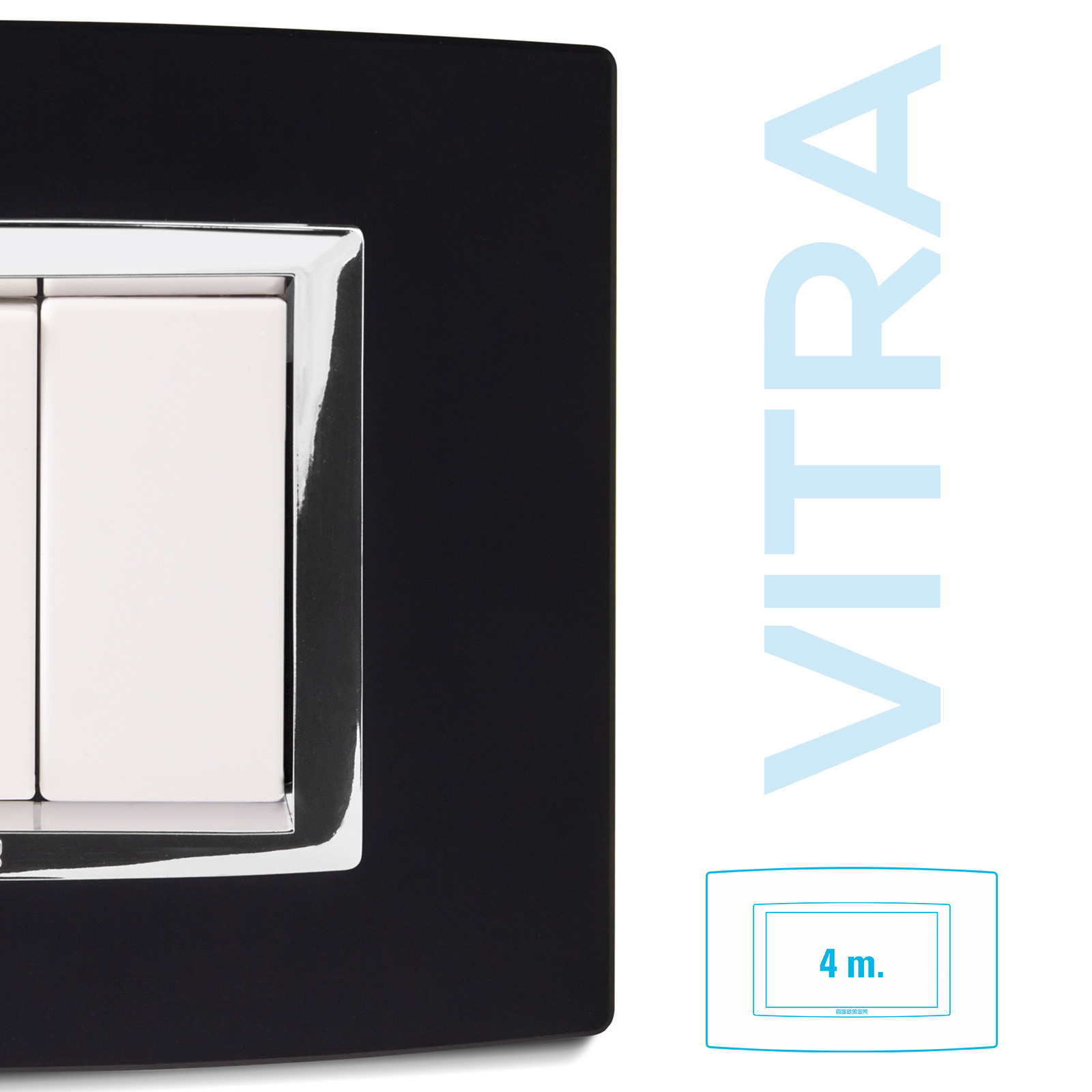 Placca Alluminio Antracite 4P. Vitra