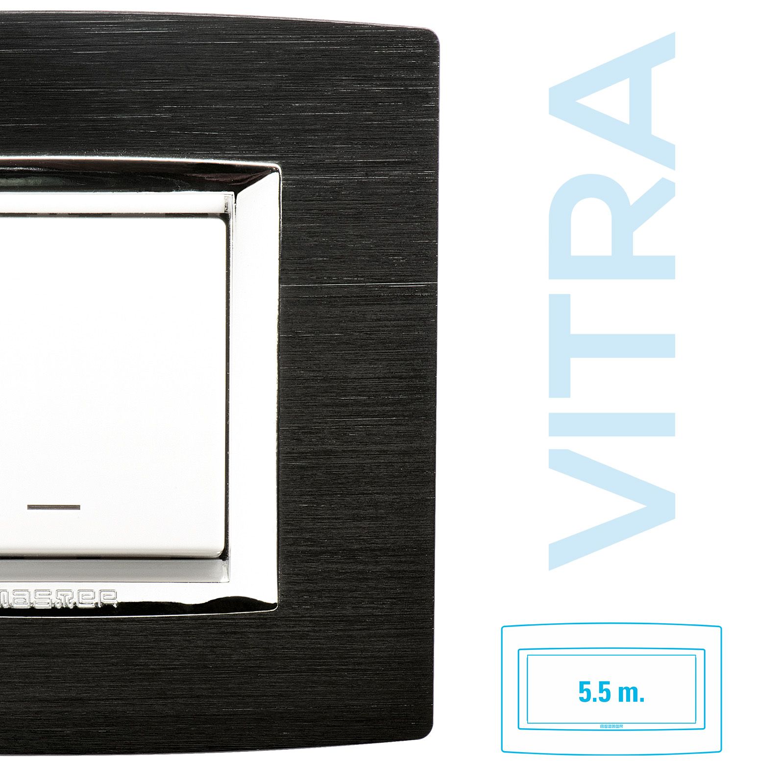 Placca Alluminio Antracite satinato 5,5P