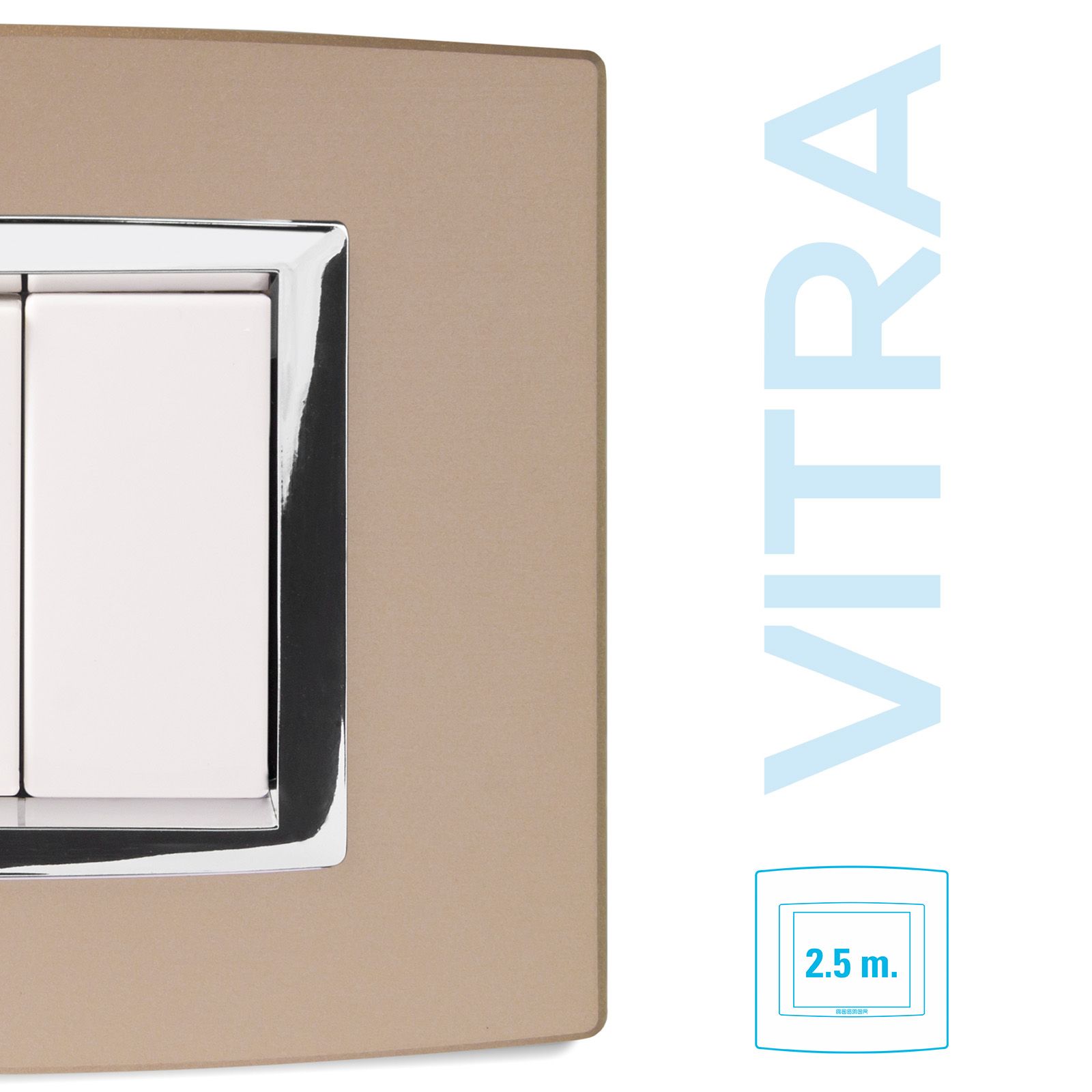 Plaque 2,5 modules Vitra Or clair