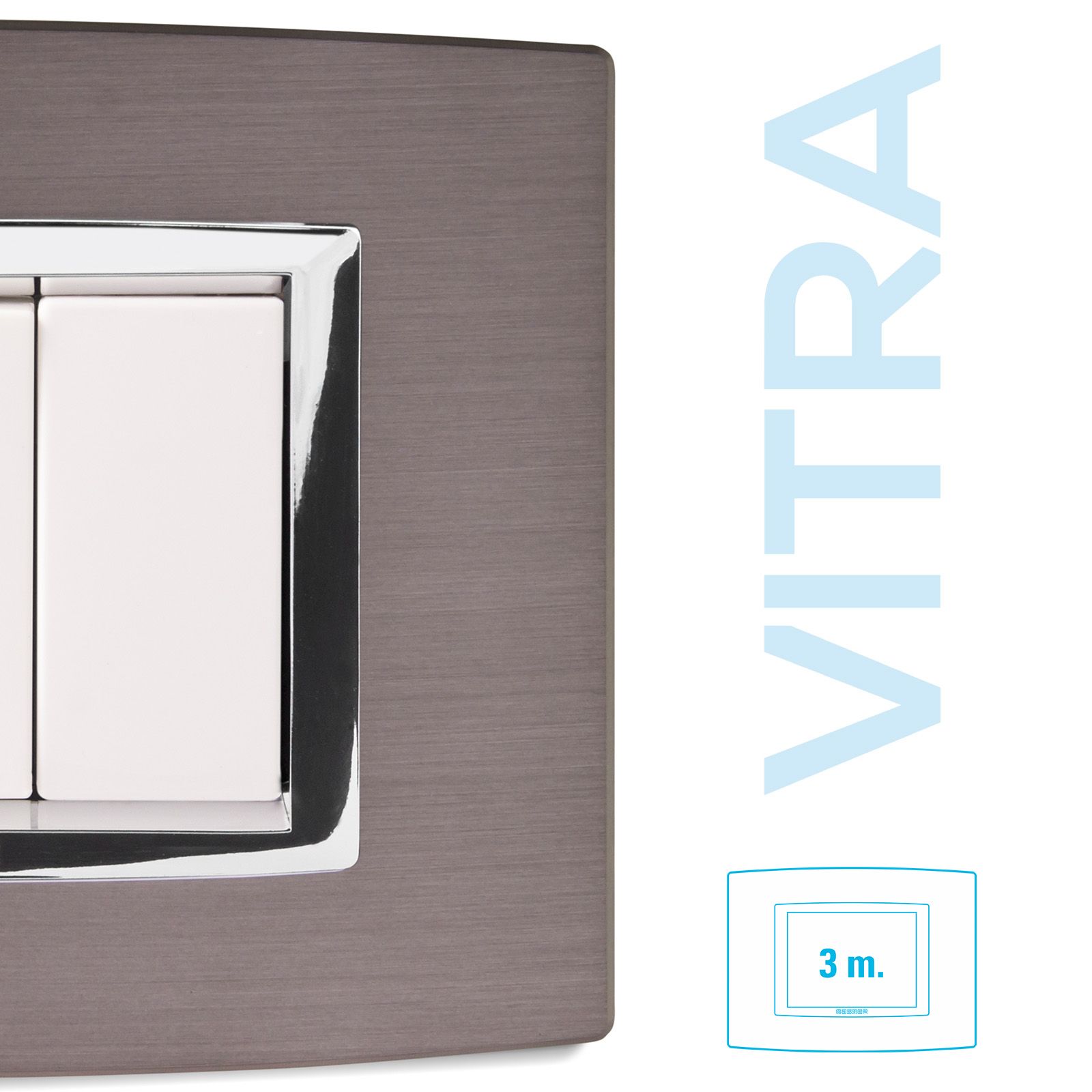 Placca Acciaio Spazzolato 3P. Vitra