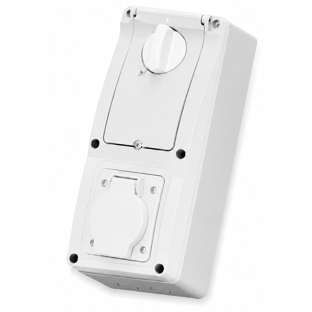 Enc.2P 16A 150VA 42V Blanco IP44+caja
