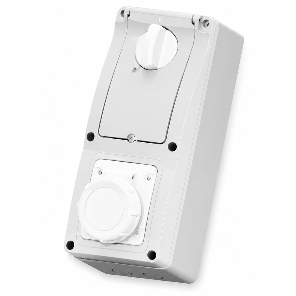 Enc.2P 16A 150VA 42V Blanco IP67+caja