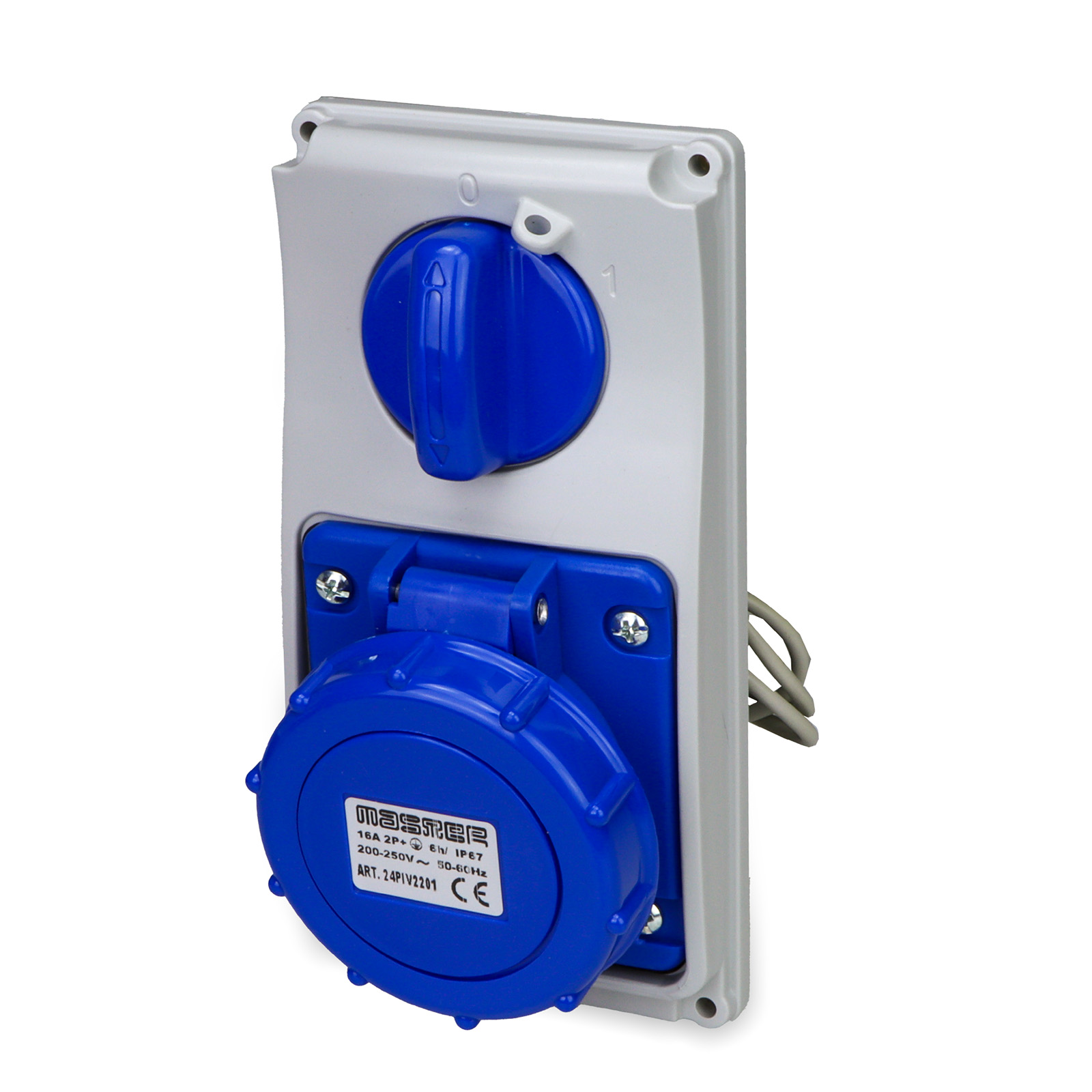 Pr.Int.Vr.2P+T 16A 230V 6h BLU IP67