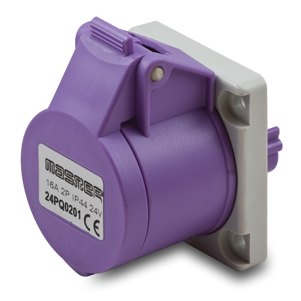 Prise 2P 16A 50/60Hz 24V Violet IP44