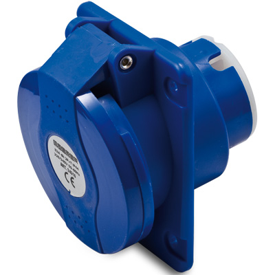 Prise panneau 2P+T 32A 240V 6h BLEU IP44