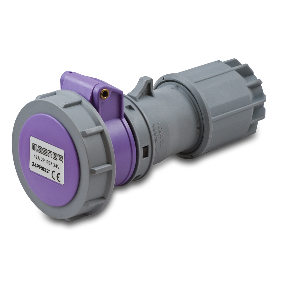 Sock.2P 16A 50/60Hz 24V Violet IP67
