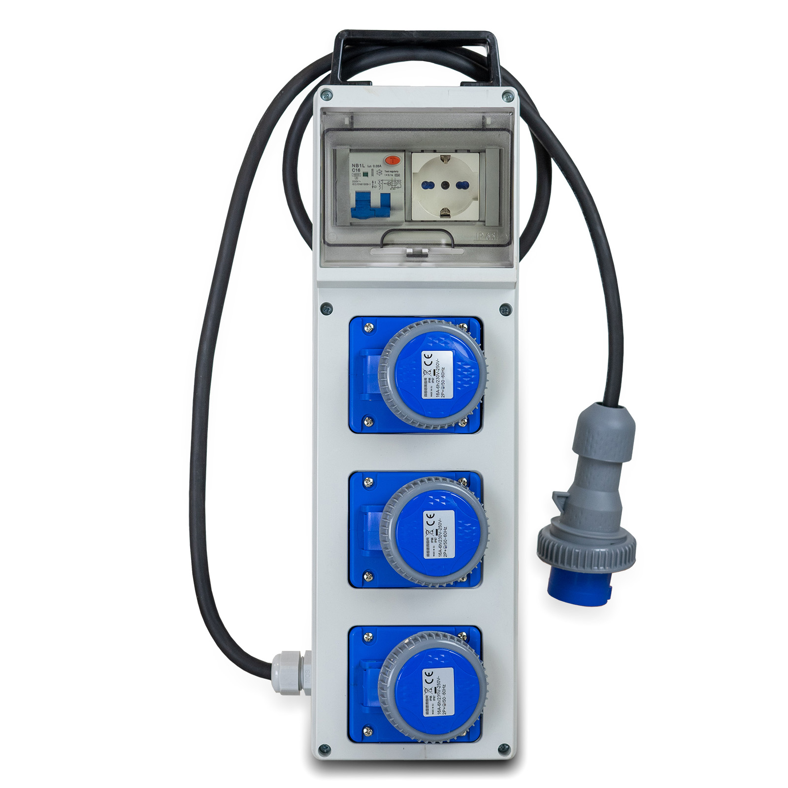 Quadro 3Pr.2P+T 16A 230V Pr. P40 IP67