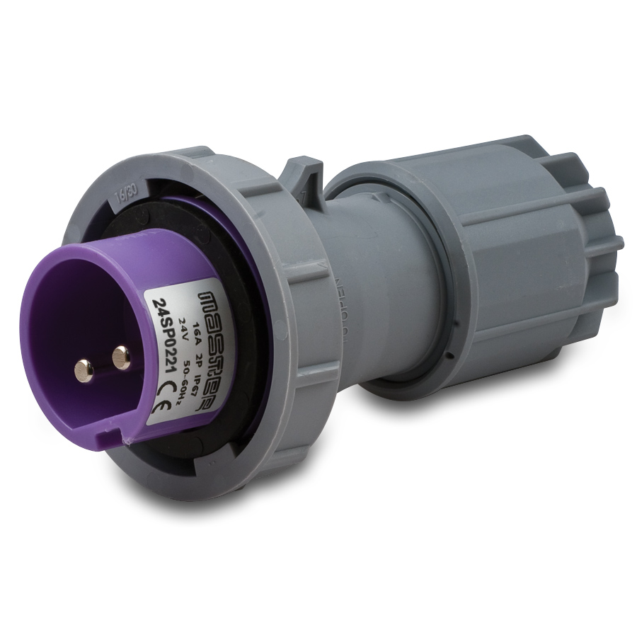 Prise 2P 16A Hz 50/60 24V Violette IP67