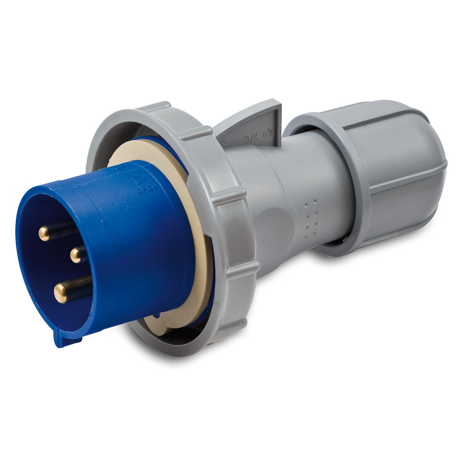 Sp.2P+T 32A 230V 6h BLU IP67