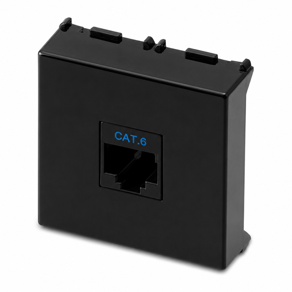 Toma RJ45 Cat.6 UTP 2Mod. Negro