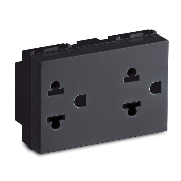 Base de enchufe doble 2P+T 16A EuroAmer.
