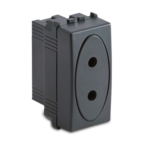 Base enchufe 2P 6A 24V Gris