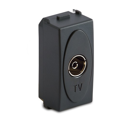 Toma TV 0 9,5 mm intermedia Gris