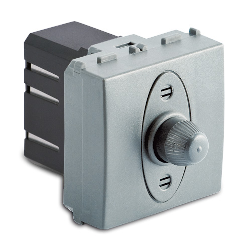 STEEL Dimmer Res.Rotativo 500W Int. 2Mod