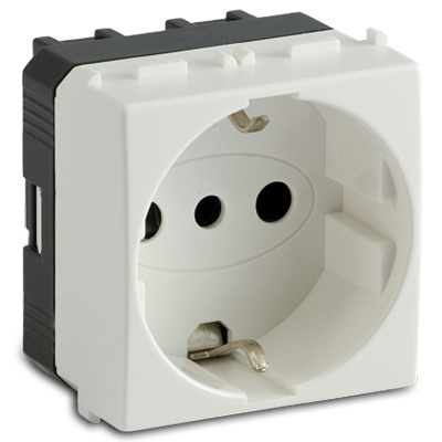 Toma Schuko P30 2P+T 16A 250V~ Blanco